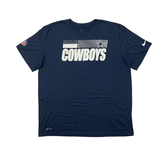 Nike Dallas Cowboys Shirt Mens XL Extra Large Navy NFL OnField Apparel Dri Fit - Picture 1 of 9